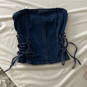 Marshalls Dark Blue Denim Crop Top